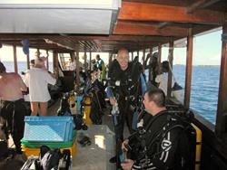 Gan Island Dive Centre - Maldives. Dive boat.